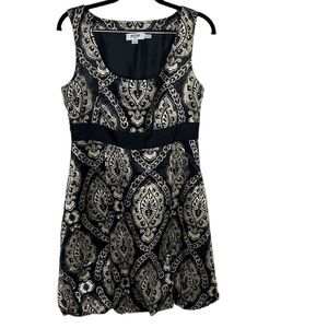 Moschino Jeans Donna Gold Black Bubble Hem Dress Women's Sz 8